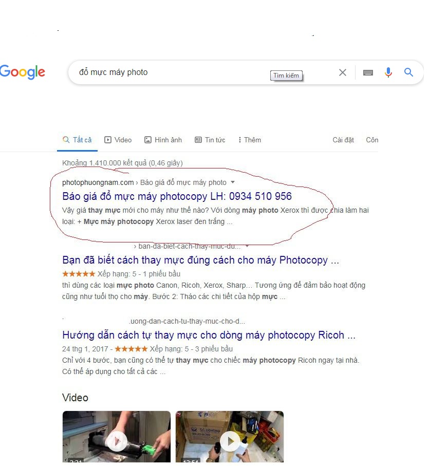 đổ mực máy photo